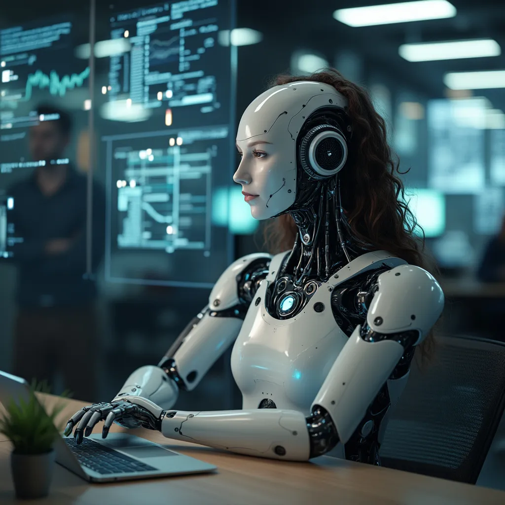 Équipe travaillant sur des algorithmes IA